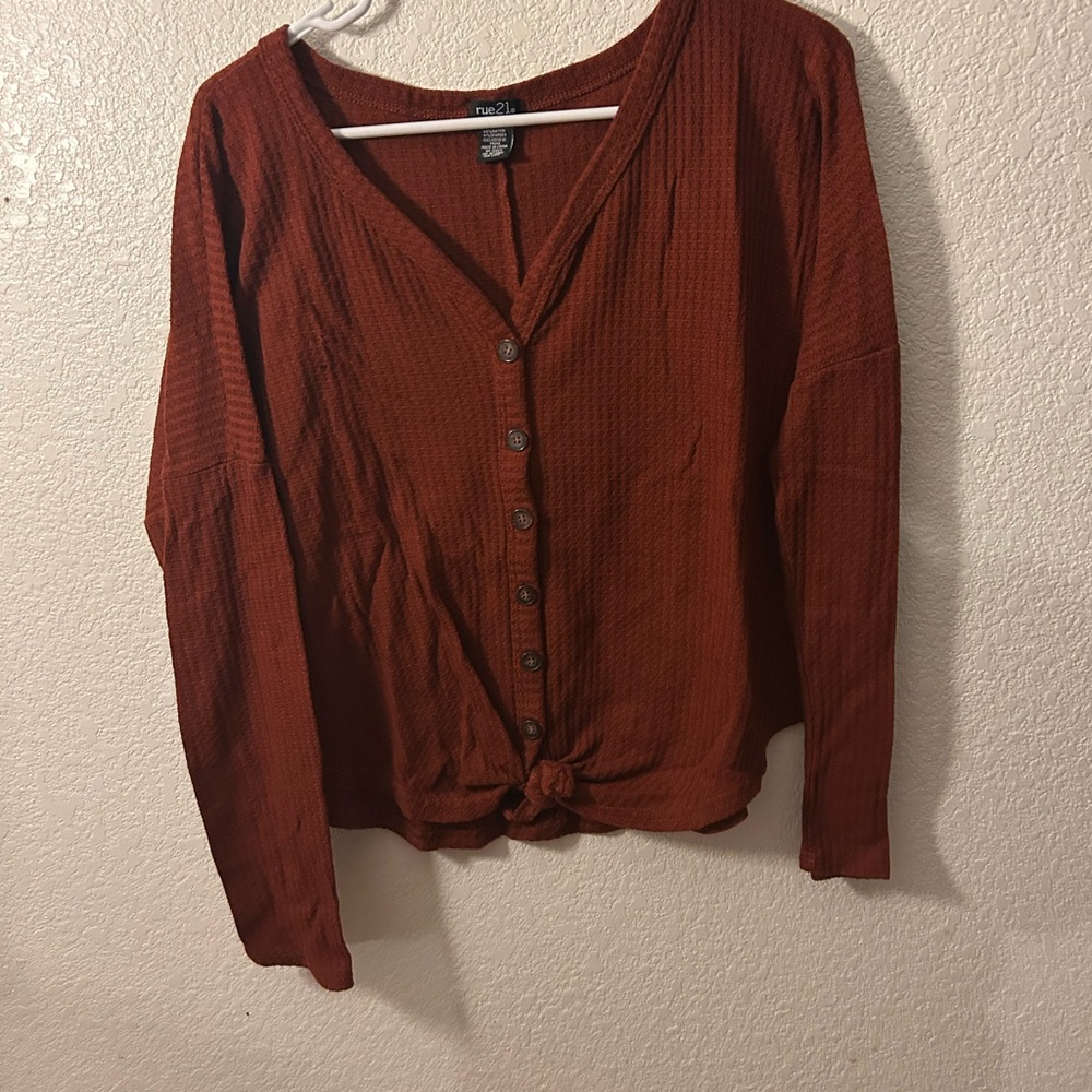 Rue21 Women's Brick Button-Down Shirt